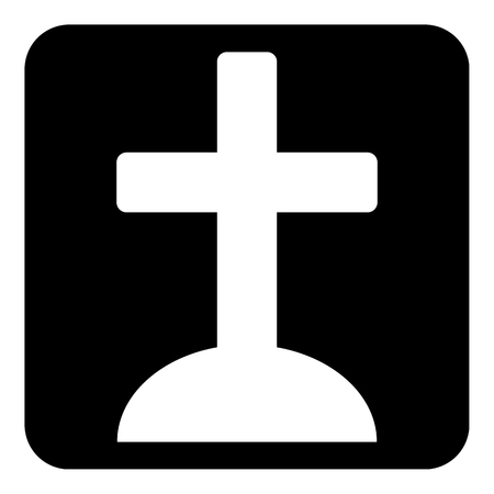 Gravestone silhouette isolated on white background. Vector illustration.のイラスト素材