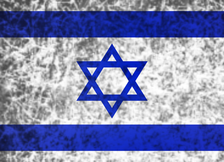 Flag of Israel in grunge style.の写真素材