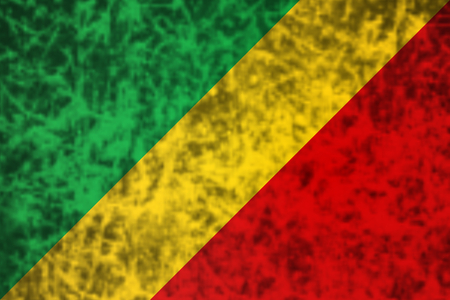 Flag of Republic of the Congo in grunge style.の写真素材