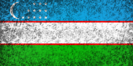Flag of Uzbekistan in grunge style.の写真素材