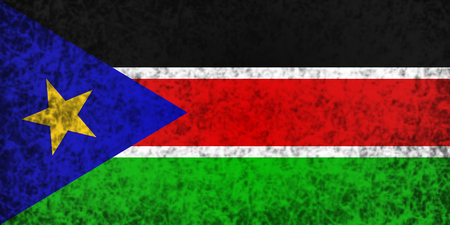 Flag of South Sudan in grunge style.の写真素材