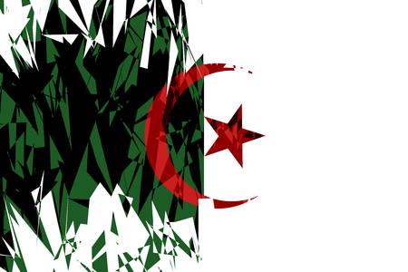 Flaf of Algeria in grunge style. Vector illustration.のイラスト素材