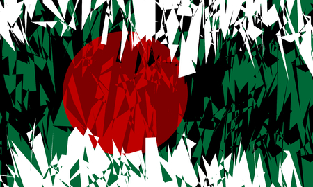Flag of Bangladesh in grunge style. Vector illustration.のイラスト素材