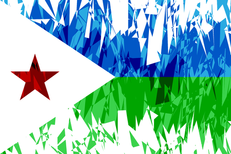 Flag of Djibouti in grunge style. Vector illustration.のイラスト素材