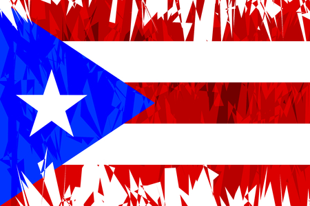 Flag of Puerto Rico in grunge style. Vector illustration.のイラスト素材