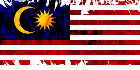 Flag of Malaysia in grunge style. Vector illustration.のイラスト素材