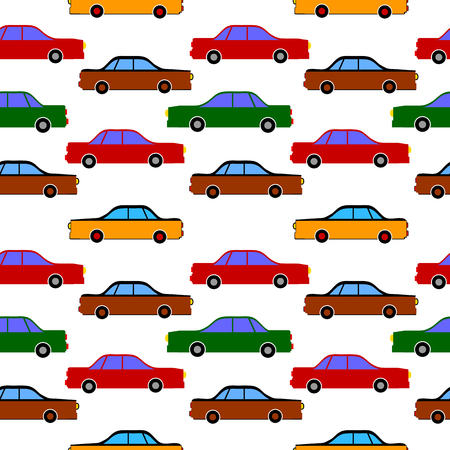 Car icons on white background, seamless pattern.の写真素材