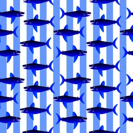 Shark seamless pattern on blue background.の写真素材
