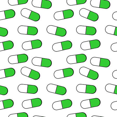 Medical pills seamless pattern on white background.の写真素材