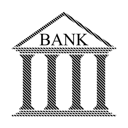 Bank sign on white background. Vector illustration.のイラスト素材