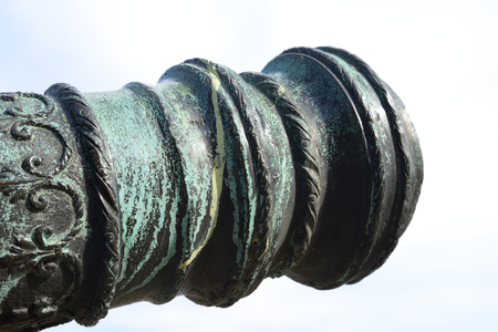 The barrel of the old cannon in St.Petersburg, Russia.の写真素材