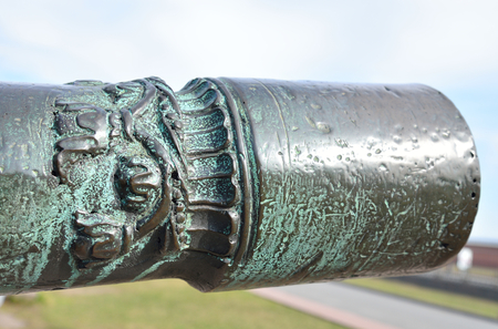 The barrel of the old cannon in St.Petersburg, Russia.の写真素材