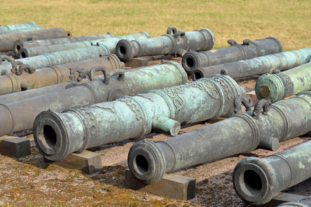 Old cannons in Military Artillery Museum in St.Petersburg, Russia.のeditorial素材