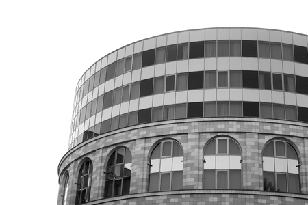 ST.PETERSBURG, RUSSIA - 12 MAY, 2016: Modern building business center in center of St. Petersburg. Black and white.のeditorial素材