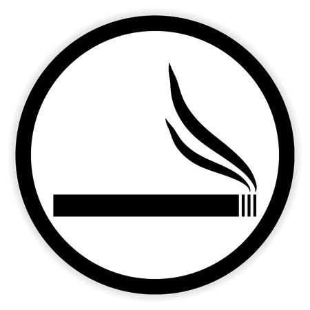 Cigarette button on white background. Vector illustration.のイラスト素材