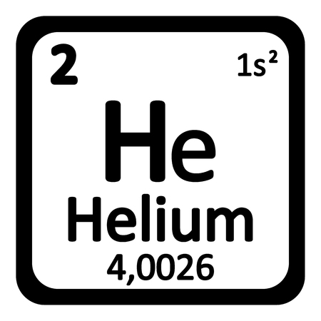 Periodic table element helium icon on white background. Vector illustration.のイラスト素材