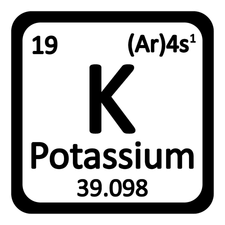 Periodic table element potassium icon on white background. Vector illustration.のイラスト素材