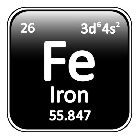 Periodic table element iron icon on white background. Vector illustration.のイラスト素材