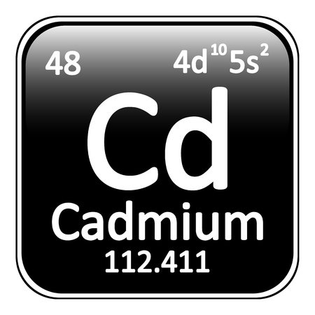 Periodic table element cadmium icon on white background. Vector illustration.のイラスト素材