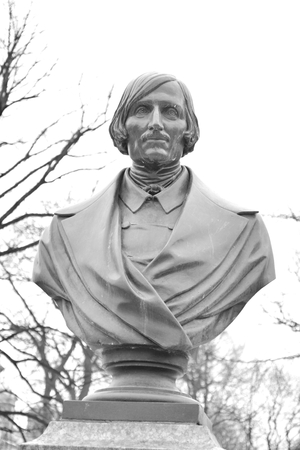 ST.PETERSBURG, RUSSIA - 7 MARCH 2016: Monument of Nikolai Vasilyevich Gogol - Russian novelist, playwright, poet, critic, essayist, regarded as one of the classics of Russian literature.のeditorial素材