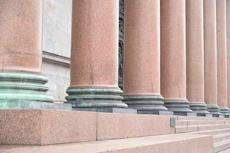 Colonnade of St. Isaac Cathedral - the largest Orthodox temple of St. Petersburg, Russia.の写真素材