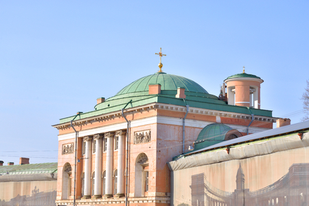 ST.PETERSBURG, RUSSIA - 27 MARCH 2016: Fragment of Stables yard building in the classical style in the center of St. Petersburg at sunny day, Russia.のeditorial素材