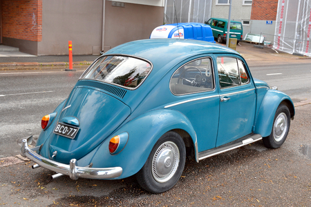 LAPPEENRANTA, FINLAND - AUGUST 18, 2016: Volkswagen Kafer - a passenger car manufactured by the German company Volkswagen AG from 1938 to 2003. In total, 21,529,464 cars were manufactured.のeditorial素材