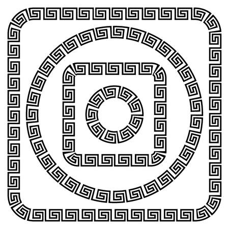 Round ornament meander Vector illustration.のイラスト素材