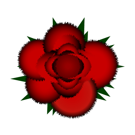 Red rose icon on white background. Vector illustration.のイラスト素材