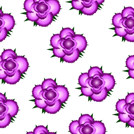 Pink roses seamless pattern on white background. Vector illustration.のイラスト素材