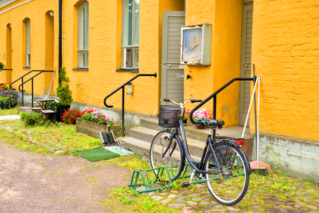 LAPPEENRANTA, FINLAND - AUGUST 18, 2017: Old house in Fortress Lappeenranta. Lappeenranta - city and municipality in Finland, in the province of Eastern Finland.のeditorial素材