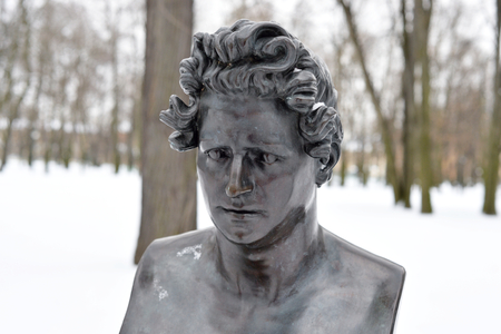 ST.PETERSBURG, RUSSIA - 24 FEBRUARY 2017: The monument of Karl Pavlovich Bryullov in the Mikhailovsky garden in Saint Petersburg. Russian artist, painter, muralist, watercolorist.のeditorial素材