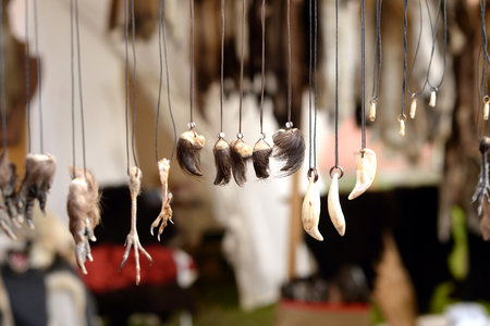 ST.PETERSBURG, RUSSIA - 8 JULY 2017: Souvenirs in the souvenir shop in the form of claws and paws of wild animals.のeditorial素材