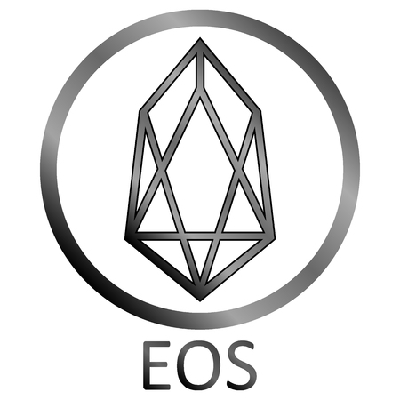 Crypto coin EOS icon on white background. Vector illustration.のイラスト素材