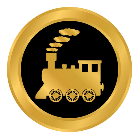 Locomotive button on white background. Vector illustration.のイラスト素材