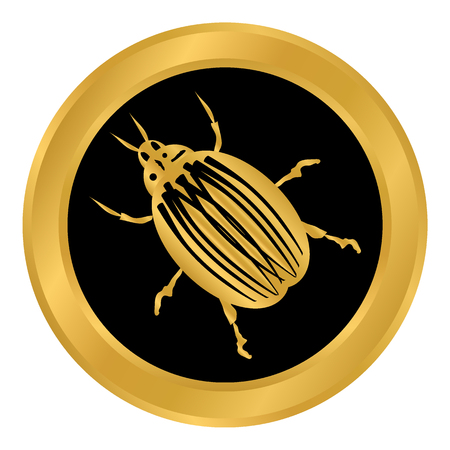 Bug button on white background.のイラスト素材