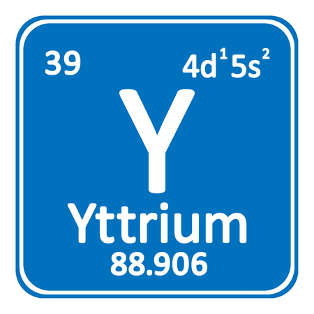 Periodic table element yttrium icon on white background. Vector illustration.のイラスト素材