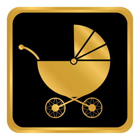 Pram button on white background. Vector illustration.のイラスト素材