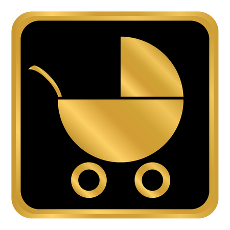 Pram button on white background. Vector illustration.のイラスト素材