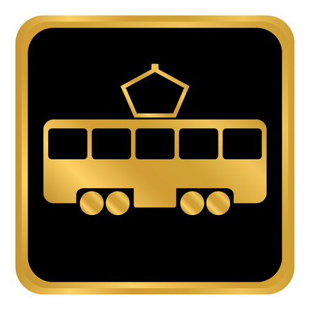 Tram button on white background. Vector illustration.のイラスト素材