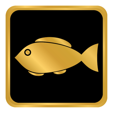 Fish button on white background. Vector illustration.のイラスト素材