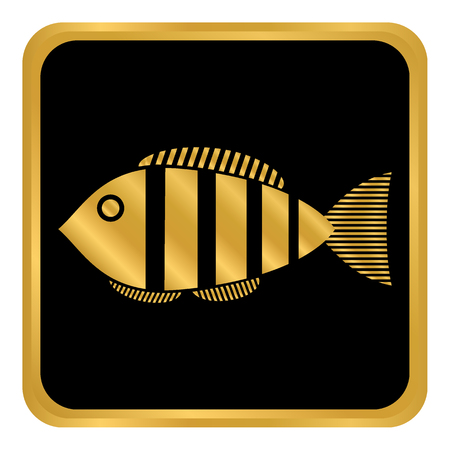 Fish button on white background. Vector illustration.のイラスト素材