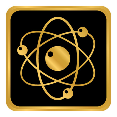 Atom button on white background. Vector illustration.のイラスト素材