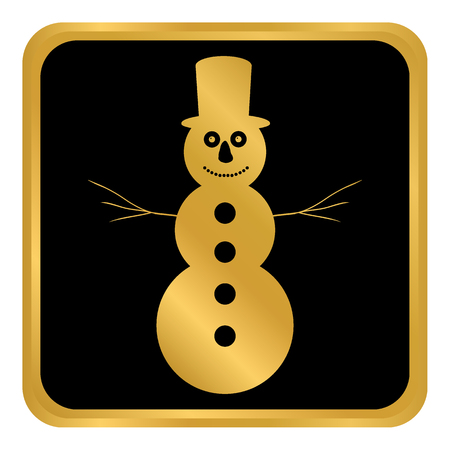 Snowman button on white background. Vector illustration.のイラスト素材