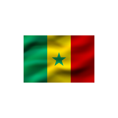 Flag of Senegal on white background. Illustration.の写真素材