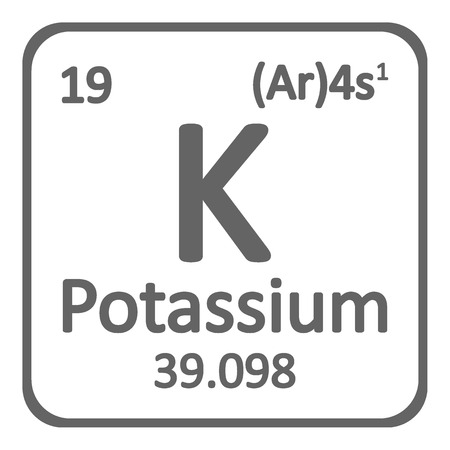 Periodic table element potassium icon on white background. Vector illustration.のイラスト素材