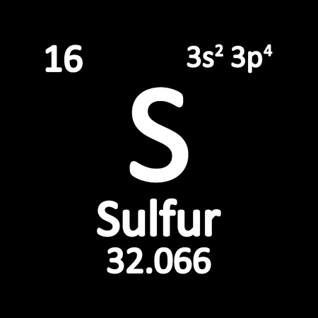 Periodic table element surfur icon on white background. Vector illustration.のイラスト素材