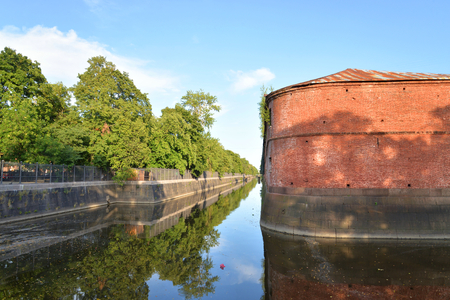 Obvodny canal in Kronstadt in Saint Petersburg, Russia.のeditorial素材