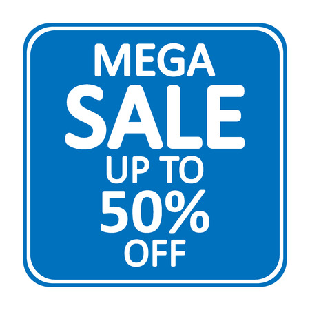 Mega sale sign on white background. Vector illustration.のイラスト素材