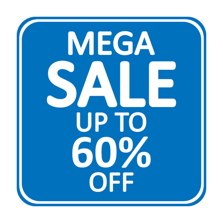 Mega sale sign on white background. Vector illustration.のイラスト素材